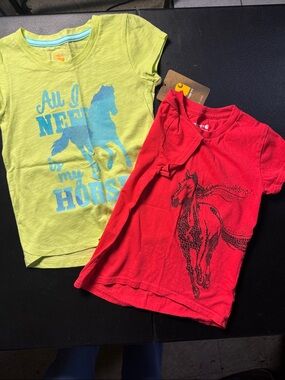 Carhartt Kids' Horse Graphic Tees - Lime Green & Red